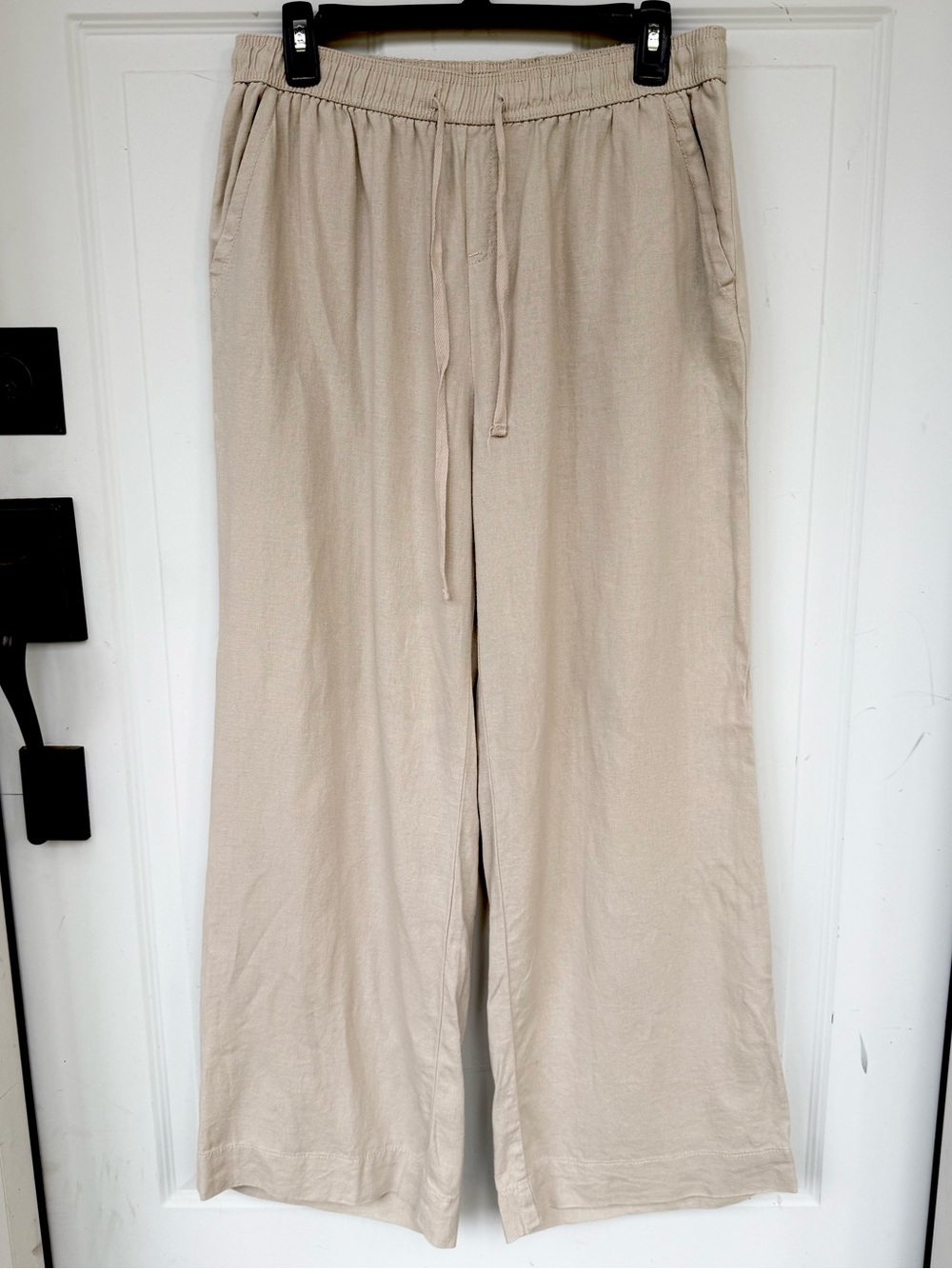 Briggs New York Beige Drawstring Wide-Leg pants